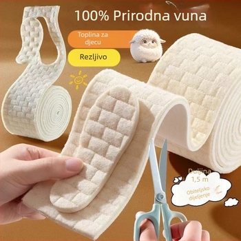 Dječji vuneni ulošci za cipele, cijeli uložak, zimska toplina, upijaju vlagu i otporni na miris, unisex