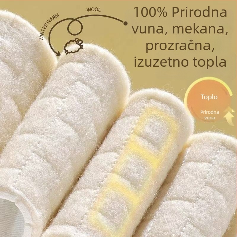 Dječji vuneni ulošci za cipele, cijeli uložak, zimska toplina, upijaju vlagu i otporni na miris, unisex