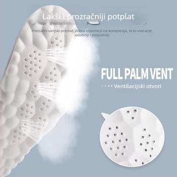 PU cijela uložak za tenisice – antibakterijski, protiv mirisa, prozračan, upija znoj, visoka elastičnost, ublažavanje udaraca, unisex, 4D Cloud tehnologija