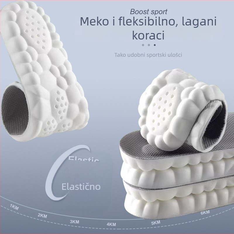 PU cijela uložak za tenisice – antibakterijski, protiv mirisa, prozračan, upija znoj, visoka elastičnost, ublažavanje udaraca, unisex, 4D Cloud tehnologija