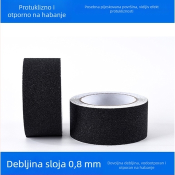 Protuklizna traka za stepenice, mat završna površina, PVC + mat baza kompozita, debljina 0,8 mm, ljepilo na bazi ulja, viskoznost 90 N/m, serija Road anti-slip