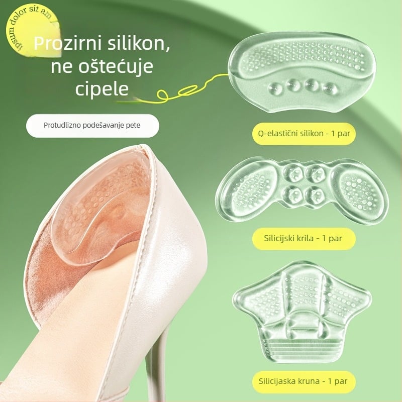 Silikonske prozirne naljepnice za pete – bez ljepila, model 7026, za papuče, jesen, svakodnevni ležerni stil