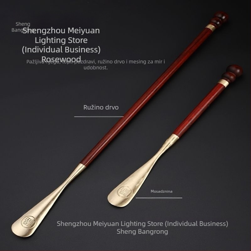 Dulji ciparski šar s dugim drškom, rosewood drvo + čisti bakar, produljena duljina, bez savijanja, za kućnu uporabu (rosewood; čisti bakar; duga drška; produljena duljina; bez savijanja)