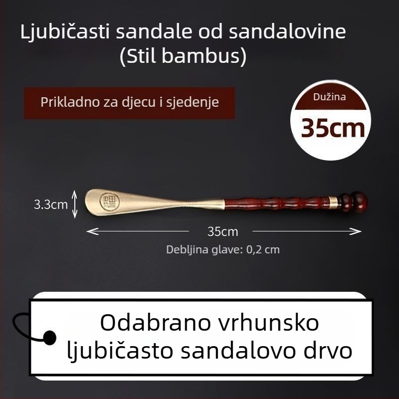 Dulji ciparski šar s dugim drškom, rosewood drvo + čisti bakar, produljena duljina, bez savijanja, za kućnu uporabu (rosewood; čisti bakar; duga drška; produljena duljina; bez savijanja)