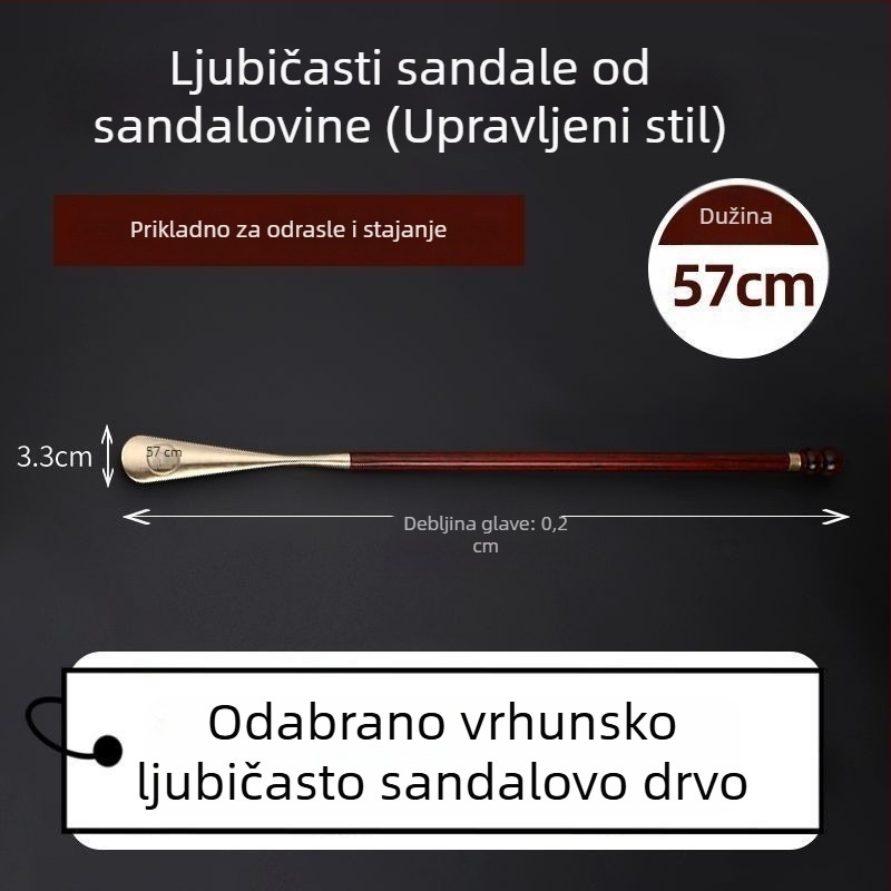 Dulji ciparski šar s dugim drškom, rosewood drvo + čisti bakar, produljena duljina, bez savijanja, za kućnu uporabu (rosewood; čisti bakar; duga drška; produljena duljina; bez savijanja)