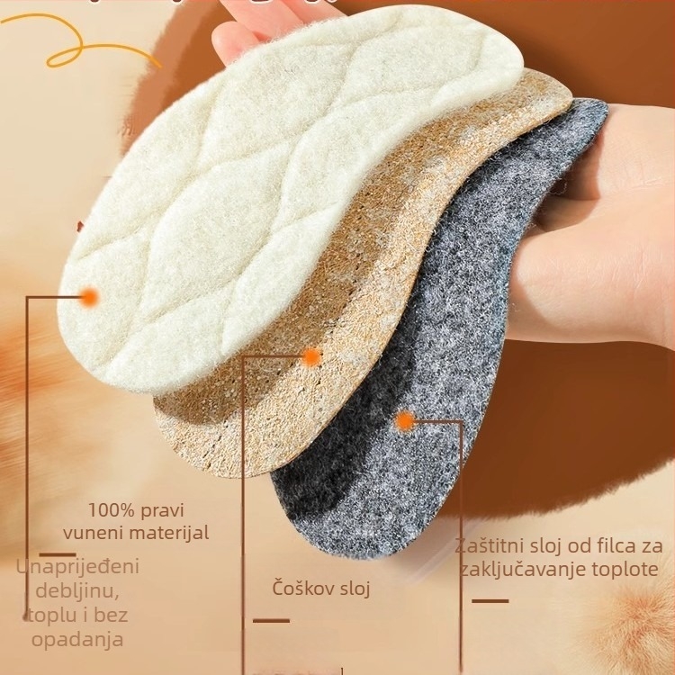 Dječje termo ulošci od vunenog filca i pluta – izuzetno mekani, s fleeceom; mogu se rezati; pogodni za tenisice, kožne cipele i čizme; za zimu i jesen
