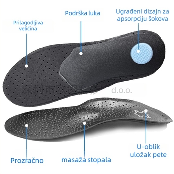 Koža ortopedska uložak za korekciju luka – cjelovita dužina, unisex odrasli, veličine 34–46