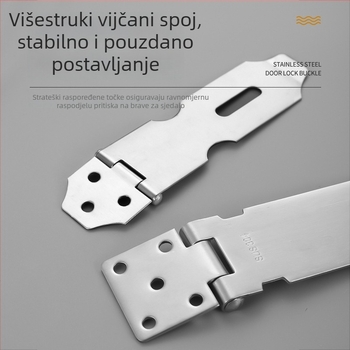 Ploča za zaključavanje od nehrđajućeg čelika s 90° kutom, sklopni protivkrađni mehanizam za ormariće i vrata prostorija, model Yc-stainless steel lock plate, materijal 304/201