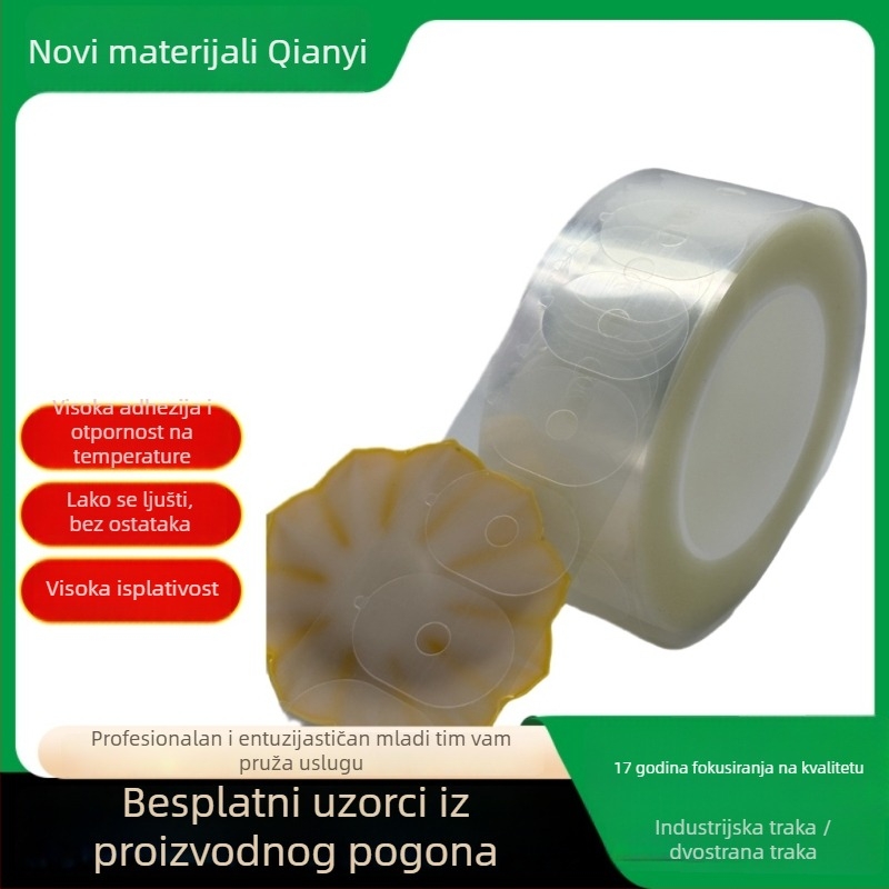 Prozirna anti-slip naljepnica za naočale, akrilno ljepilo, debljina 0,06 mm, raspon temperatura -20 do 80 °C, prozirni otpuštajući film