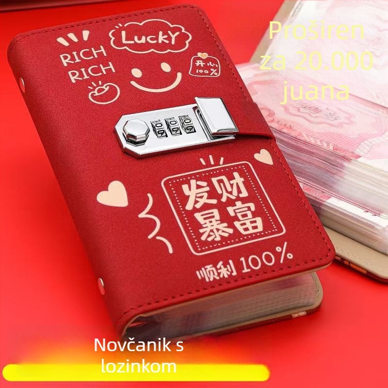 Perseverance kožna knjiga štednje s zaključavanjem lozinkom — Idealna poklon za vjenčanja, rođendane i blagdane