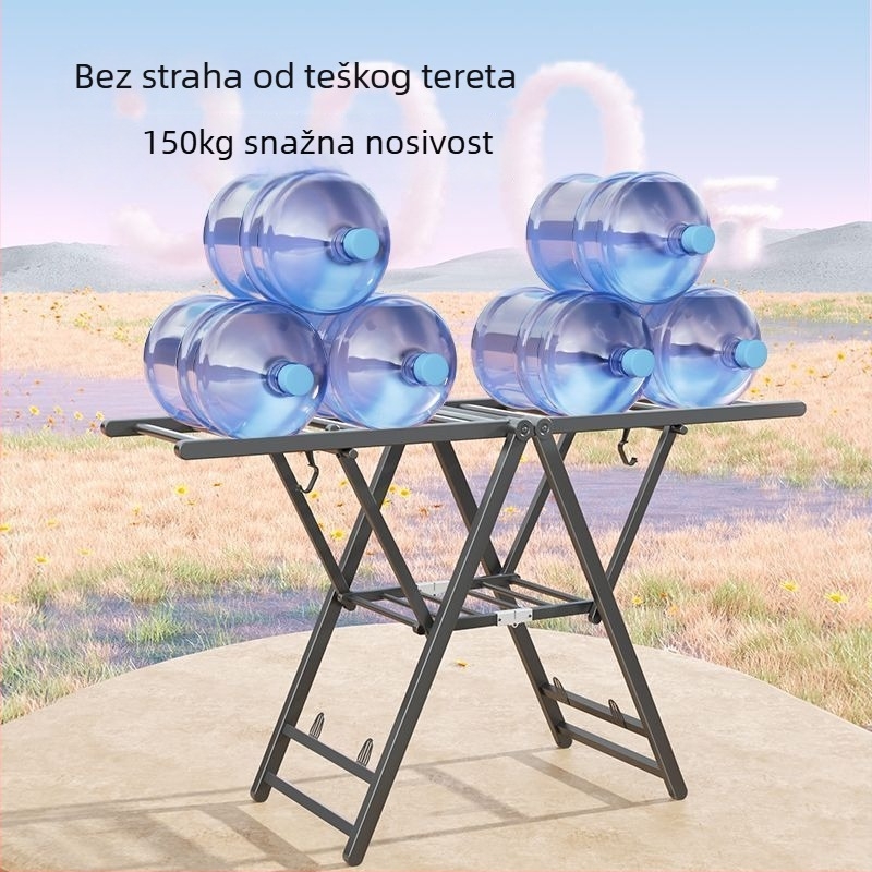 Kompaktni podni stalak za sušenje odjeće, krilnog oblika, metalni, mobilni, model JGFR-K2