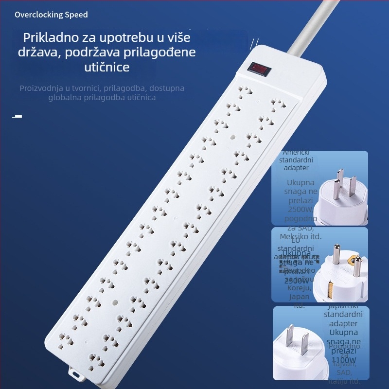 Utičnica za kabeliranje, 15/30 rupe, 10A, 220–250V, 2500W, Yaqi