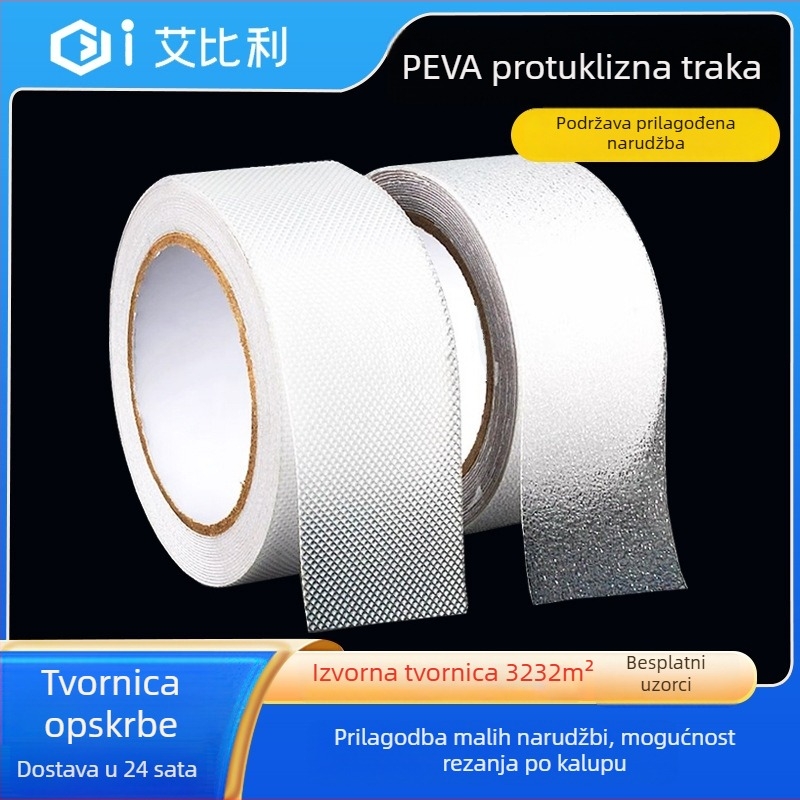 PEVA protuklizna traka za stepenice, prozračni dijamantni uzorak, ljepilo na bazi gume, debljina 0.75 mm
