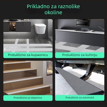 PVC protuklizna traka za kupaonu i kuhinju - ljepilo na bazi gume, debljina 0.8 mm, viskoznost visoka, za mokre površine, -10 do 60°C
