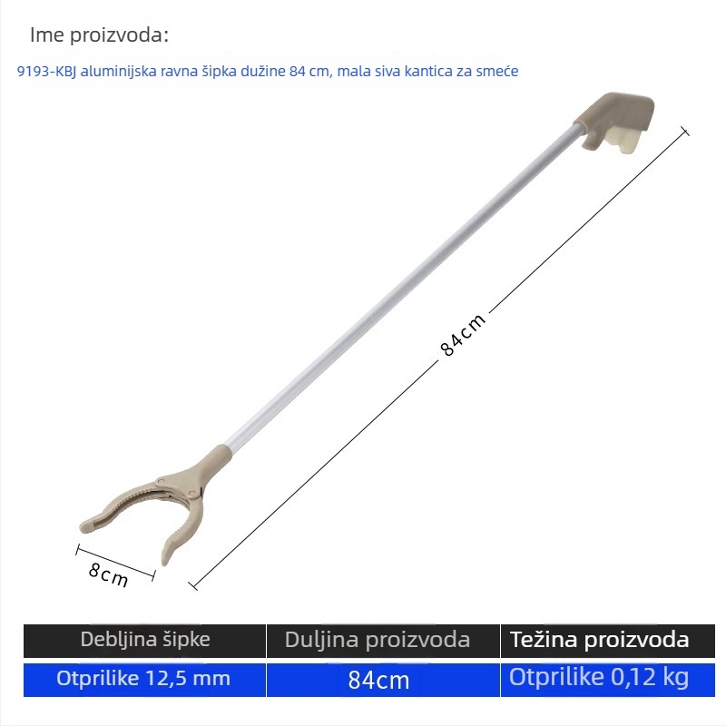 Višenamjenski alat s dugom ručkom za cipele i klipsu za otpadke (materijal: metal + plastika; težina: 0,14 kg; oblik: klips za otpadke; nije prilagodljiv)