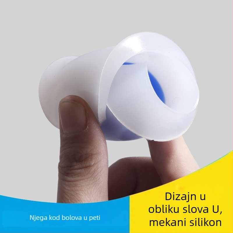 Silikonska podloga za petu u obliku U, bijela, protuklizna uložak za svakodnevne cipele, povećava visinu i ublažava udarce.