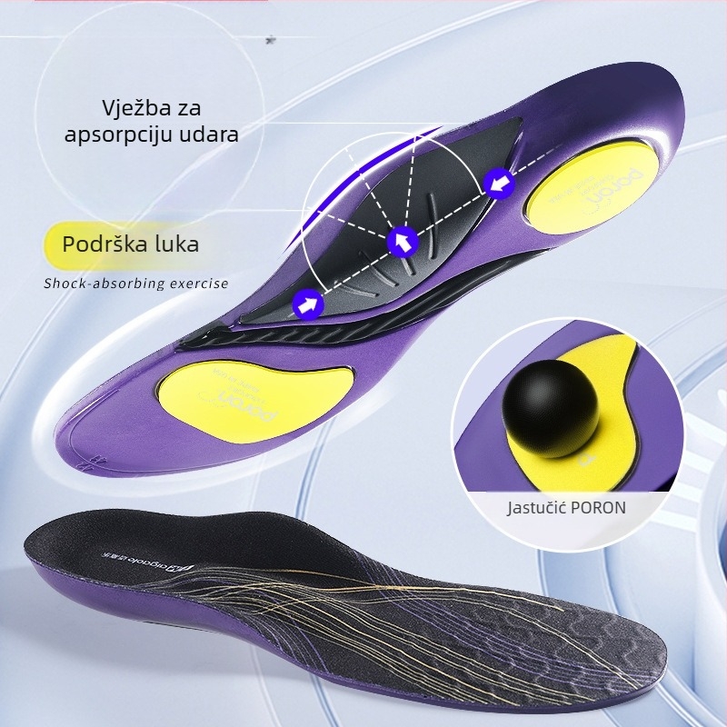 Badminton uloška – Cjelovita uloška od PU, Poron, Gel i finog vunenog velura; sve- sezone sportske uloške za sportske cipele
