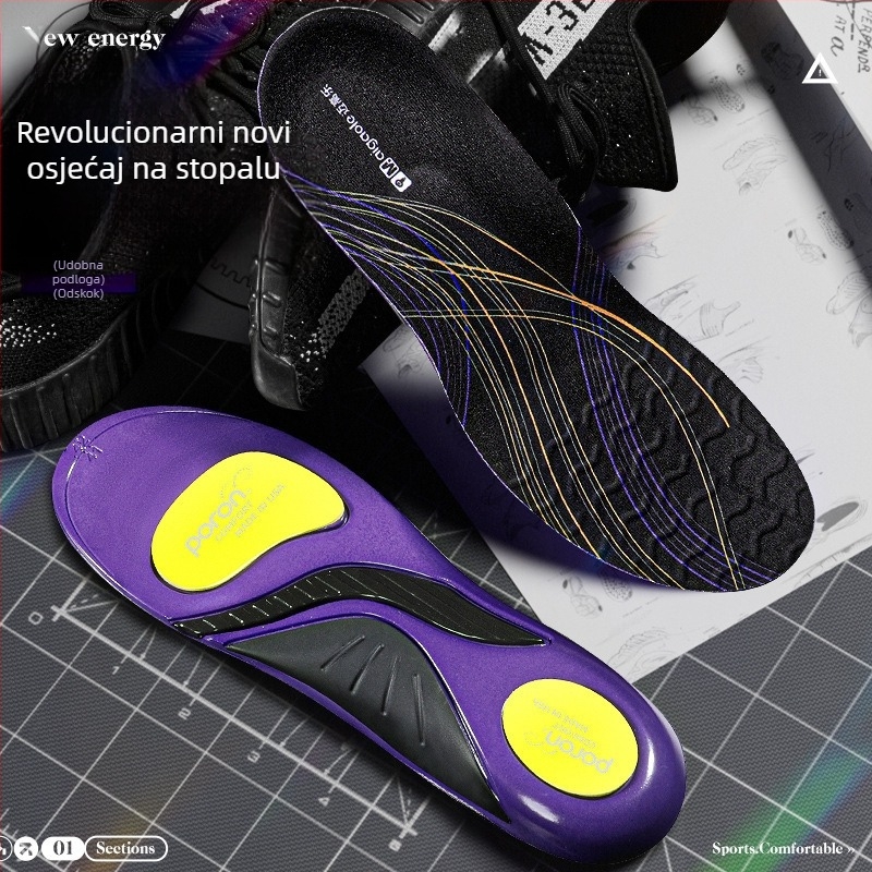 Badminton uloška – Cjelovita uloška od PU, Poron, Gel i finog vunenog velura; sve- sezone sportske uloške za sportske cipele
