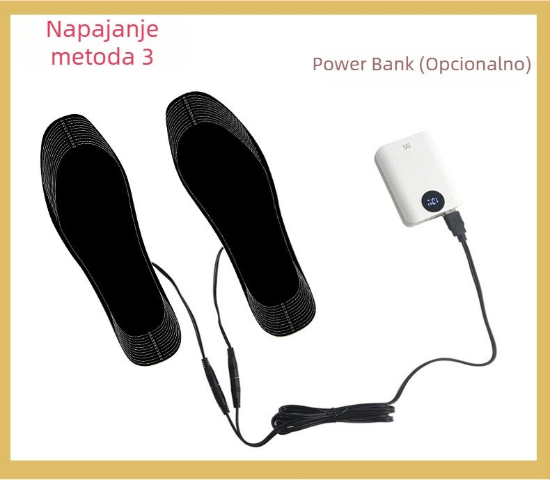 USB grijaći ulošci za papuče – unisex, perivi, prilagodljivo rezanje, Jiabei