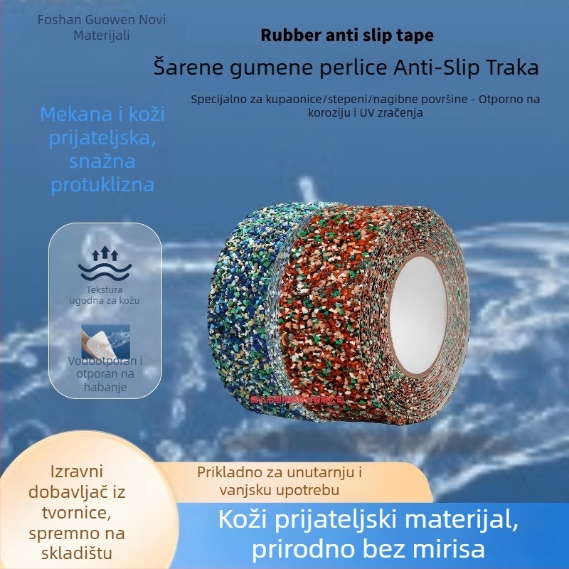 EPDM gumena protuklizna traka za unutarnje i vanjske stepenice, otporna na UV i ozon, vodonepropusna, debljina 2,6 mm, otporna na habanje