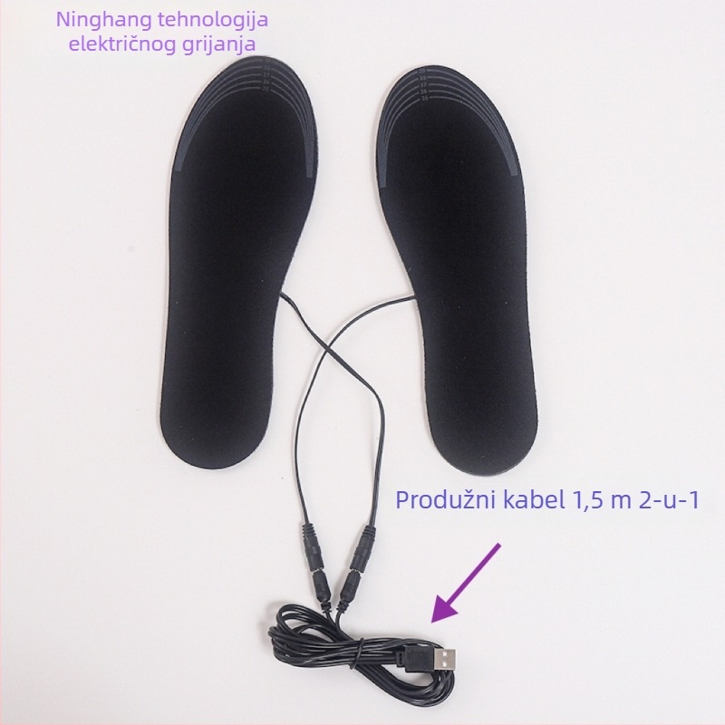 Grijana gumena uloška NH-08 za zimske cipele s USB proširenjem duljine 1.5 m