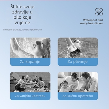 Jednokratni vodootporni prozirni flaster za rane, diskretan bez tragova, kompaktan, materijal: tkanina, 120 komada, rok trajanja 3 godine
