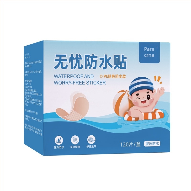 Jednokratni vodootporni prozirni flaster za rane, diskretan bez tragova, kompaktan, materijal: tkanina, 120 komada, rok trajanja 3 godine