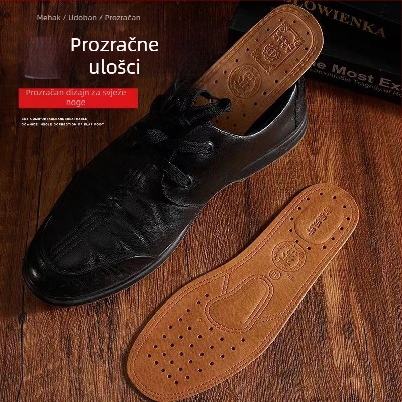 Uložak od prave kože, debeli, unisex, upija vlagu i diše, za sve sezone, cijelom duljinom uloška