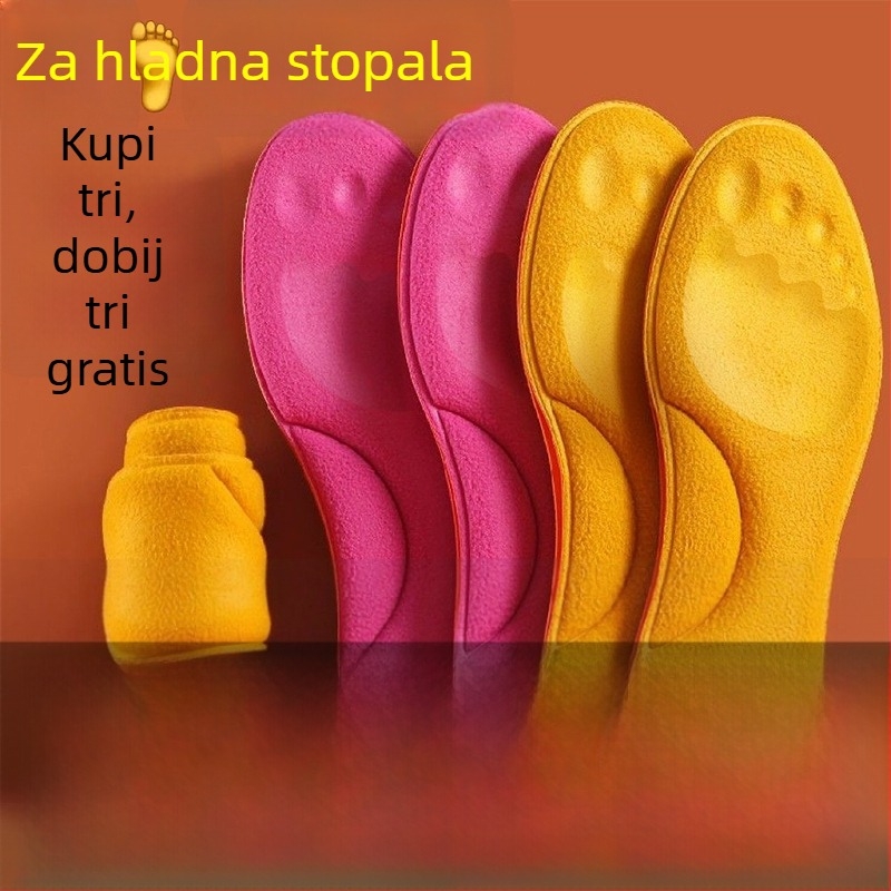 Grijajući uložak za obuću s konstantnom temperaturom za zimu, unisex, od čvrstog pamuka