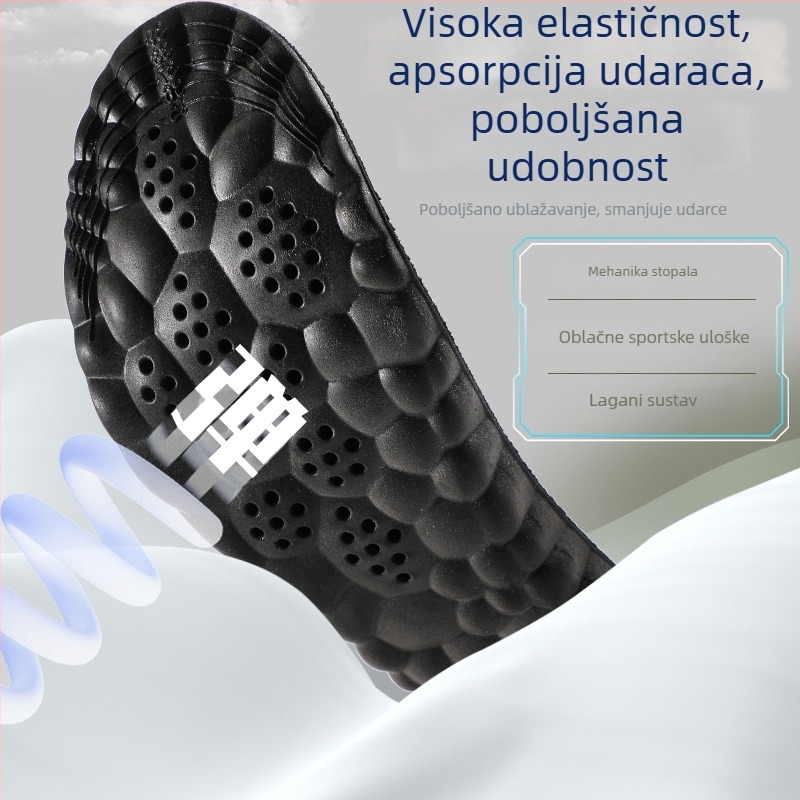 Unisex ulošak za obuću od PU s grafenom i tehnologijom 4D cloud, masaža luka stopala, dezodorirajući i upijajući znoj, visoko elastičan apsorber udara