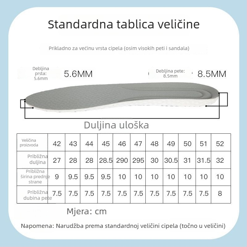 RUNWING PU01 ulošak za obuću – latex PU, dezodorirajući, upijanje znoja, prozračan, ublažavanje udaraca