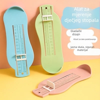 Mjeritelj duljine dječjih stopala, plastični, model Foot measurer, kućna upotreba, 0–8 godina
