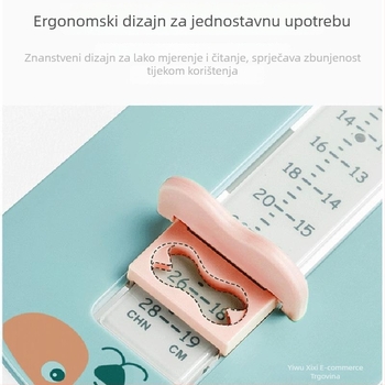 Dječji mjerač dužine stopala, ABS materijal, raspon mjerenja 0–19 cm, paket od 100 komada, kućna uporaba