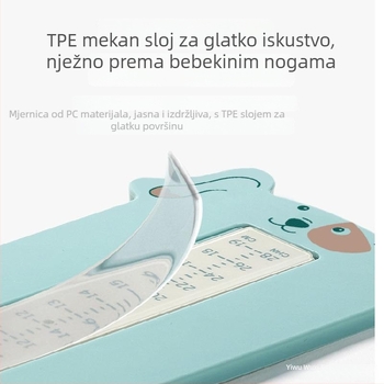 Dječji mjerač dužine stopala, ABS materijal, raspon mjerenja 0–19 cm, paket od 100 komada, kućna uporaba