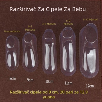 5 pari prozirnih PVC plastičnih proširivača cipela za bebine i dječje cipele