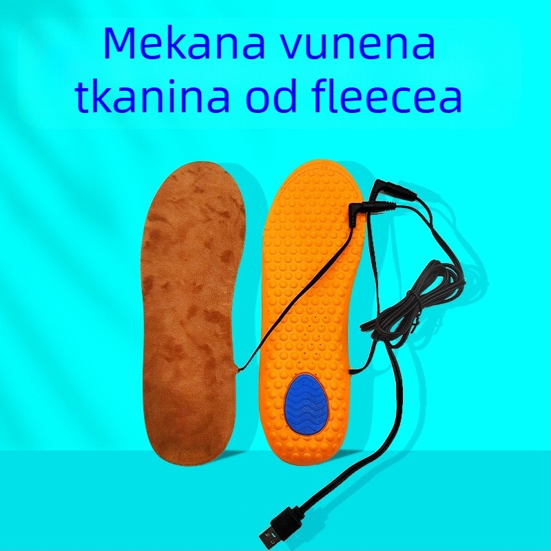 Zimske 5V USB grijaće uloške za cijelo stopalo, s plišanim podstavkom, vodootporne