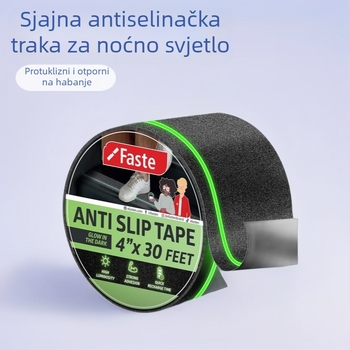 Svjetleća protuklizna traka za stepenice i kupaone, PET mat površina, ljepilo na bazi gume, 60 N/m, -20°C do 100°C