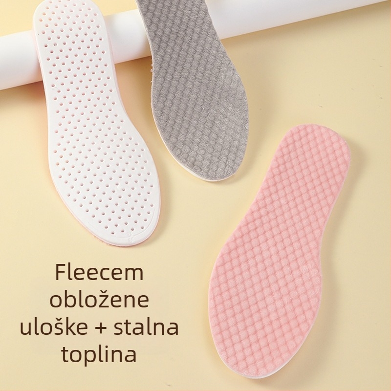 Zimske tanke tople PU pliš plošne uloške — lagane, prozračne, protuklizne, unisex, pogodne za tenisice, kožne cipele i čizme