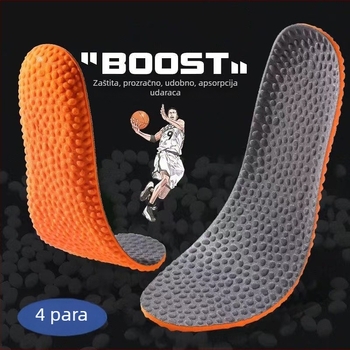 Unisex ulošci za sportske tenisice s debelim zračnim jastučićima, koji ublažavaju udarce, prozračni, dezodorizirajući i upijajući znoj, pogodni za košarku i svakodnevni sport.