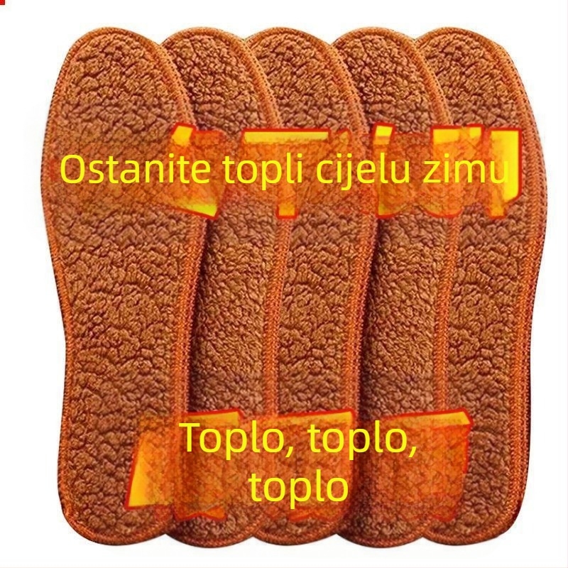 Zimske uloške s vlastitim zagrijavanjem – TPE, apsorpcija šokova, ugravirani uzorak, potpuna uloška, za platnene cipele, muškarci