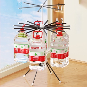 Podni sklopivi stalak za sušenje, okruglog oblika, ugljični čelik, moderni minimalistički stil, za unutarnju uporabu