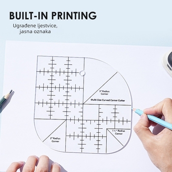 Akrilno višenamjensko šivačko pravilo za patchwork – DIY šablona s kotačnim nožem, model A6