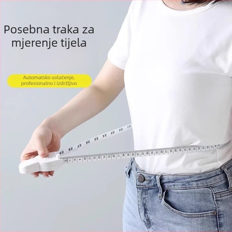 Trodimenzionalna mjerač tijela — opseg struka, bokova, nadlaktice i prsa — plastični materijal — raspon mjerenja 130 cm — kućna upotreba
