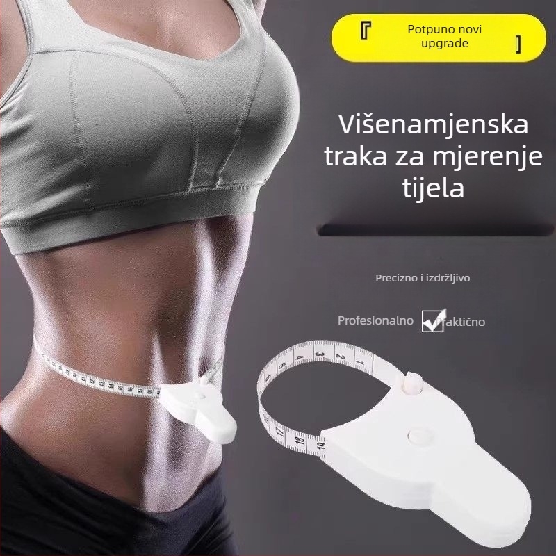 Trodimenzionalna mjerač tijela — opseg struka, bokova, nadlaktice i prsa — plastični materijal — raspon mjerenja 130 cm — kućna upotreba