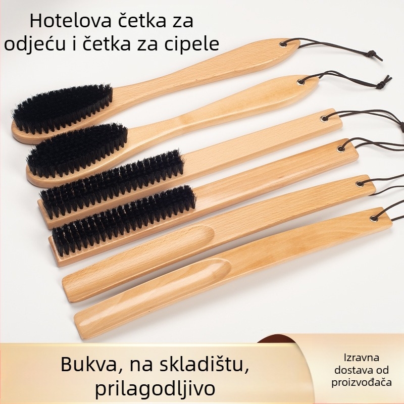 Četka za cipele s dugim drvenim držačem, od drveta lotosa i bukve, USHINE, porijeklo Guilin, 50 komada u kutiji