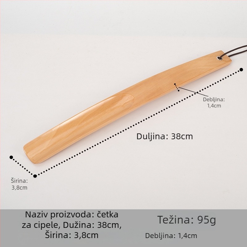 Četka za cipele s dugim drvenim držačem, od drveta lotosa i bukve, USHINE, porijeklo Guilin, 50 komada u kutiji