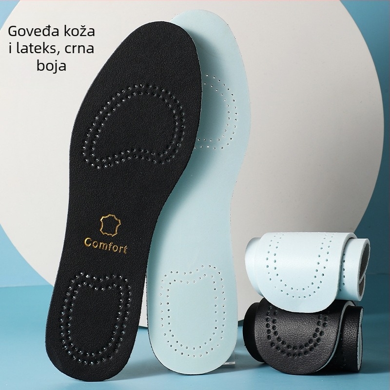 Uložci za obuću od prave kože i lateksa – unisex, upijaju znoj, prozračni, ublažavaju udarce, pogodni za sportske cipele, kožne cipele, čizme i casual obuću, sve sezone
