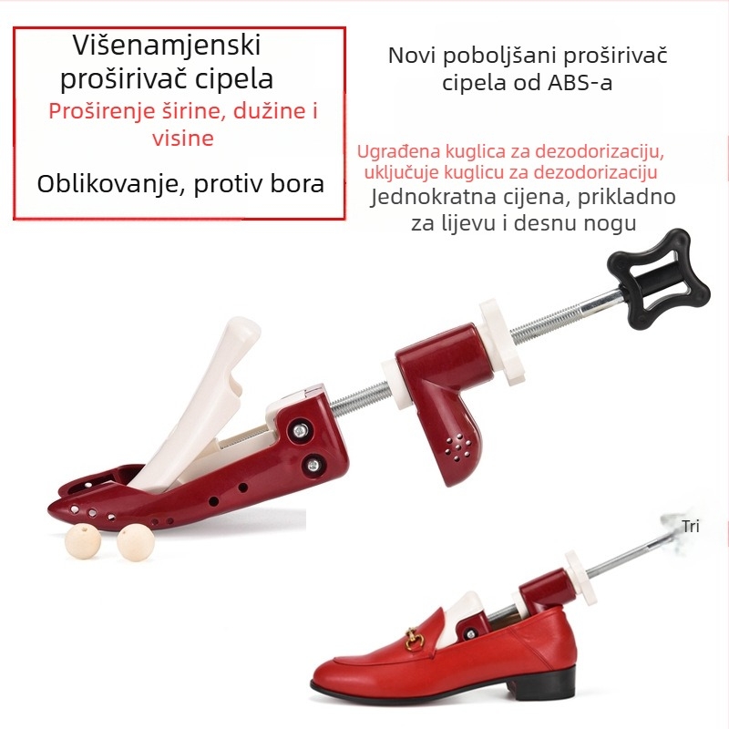 Ručni podesivi proširivač cipela za širenje i produženje gornjeg dijela; kompatibilan sa sportskim, kožnim, casual, toplim i tekstilnim cipelama; širi širinu i visinu kalupa