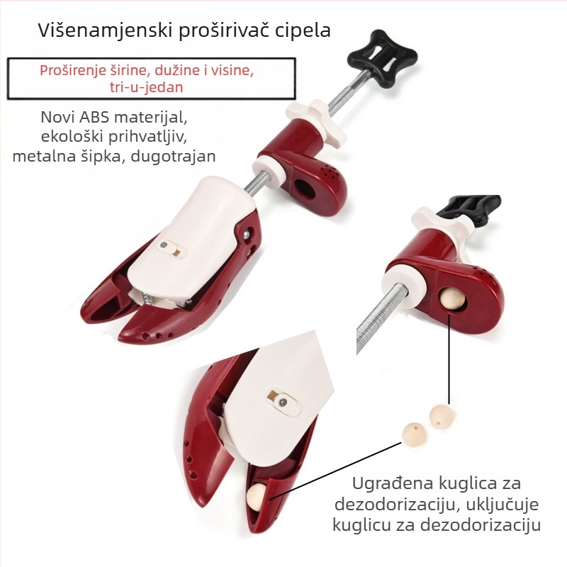 Ručni podesivi proširivač cipela za širenje i produženje gornjeg dijela; kompatibilan sa sportskim, kožnim, casual, toplim i tekstilnim cipelama; širi širinu i visinu kalupa