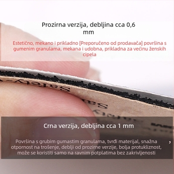 PVC film za potplat protivklizni za cipele, prozirni tihi potplat, sve sezone, Muse Standing